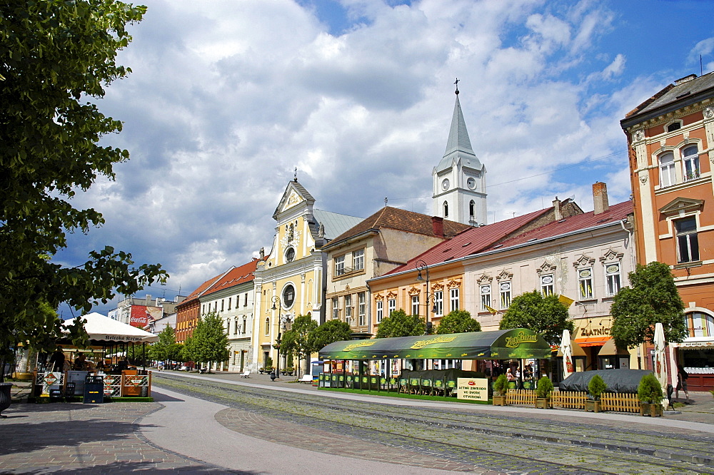 Main Street with the Franciscan Church, Kosice, Slovakia, Slovak Republic