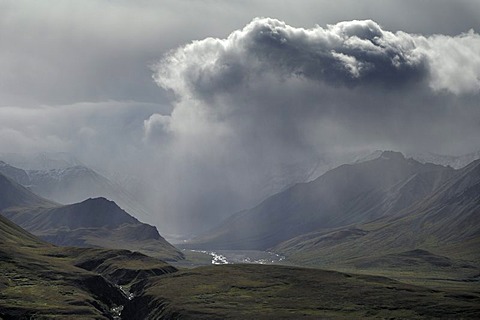 Thunderstorm in the Denali National Park, Alaska, USA, North America