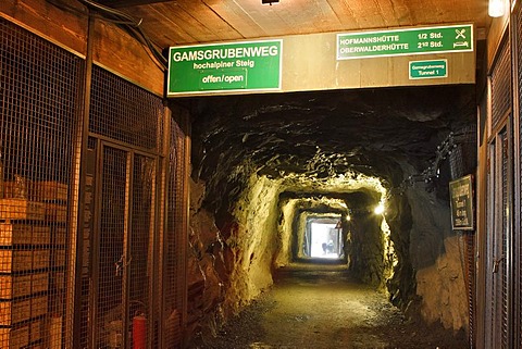 The informative walk Gamsgrubenweg passes six tunnels at Franz Josefs Hohe on Grossglockner Carinthia Austria