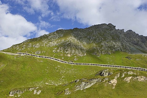 Road protected against avalanches on mountain Grossglockner Carinthia Austria