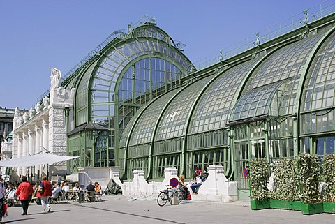 The palm house built in 1901 in the park Burggarten Vienna Austria