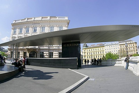 A modern part of the Albertina which houses one of the largest collections of graphic art worldwide Vienna Austria