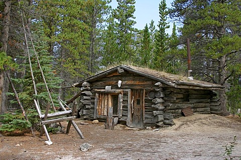 Log cabin Chilkoot Trail British Columbia Canada