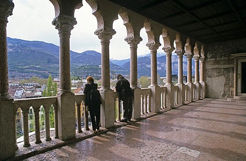 Loggia on castle Castello di Buonconsiglio in city of Trient Italy