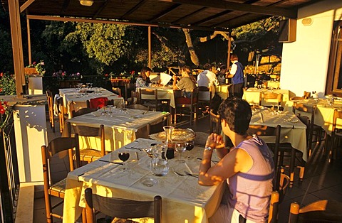 Dinner in the Restaurant of the Coop Enis near Oliena Sardegna Italy