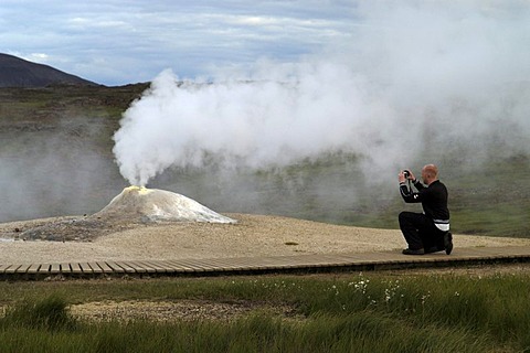 The geothermal zone of Hveravellir at the road Kjolur F35 Iceland