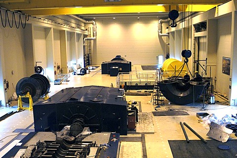 A turbine is dismantled for inspection geothermal power plant near the volcano Krafla Iceland