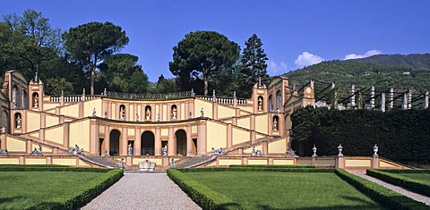 Garden of castle of the duke Bettoni on Lake of Garda Italy