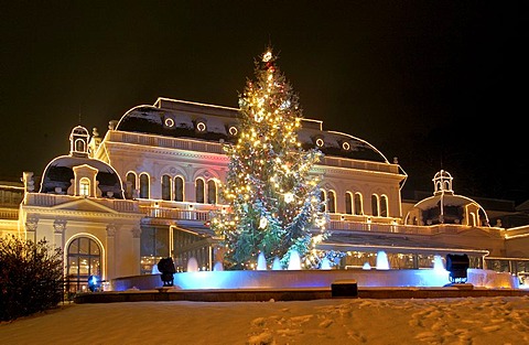 The casino in the town Baden illuminated for Christmas Lower Austria