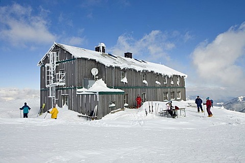 The Alois Gunther mountain hut on top of the mountain Stuhleck Styria Austria