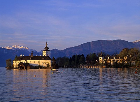 Lake palace Orth at the Traun lake, Gmunden, Upper Austria, Austria