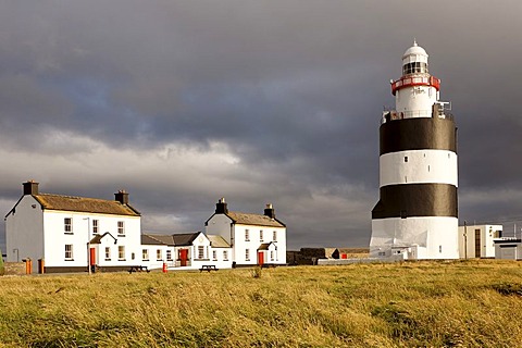 Lighthouse of HookÂ¥s Head which is dating back to the 13.th century, County Wexford, Ireland