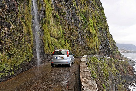 The old coast road 101, the locals call the road the car washing street, Madeira, Portugal