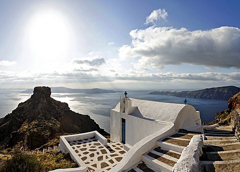 Chapel Agios Ioannis near the Skaros rock, Santorini, Greece