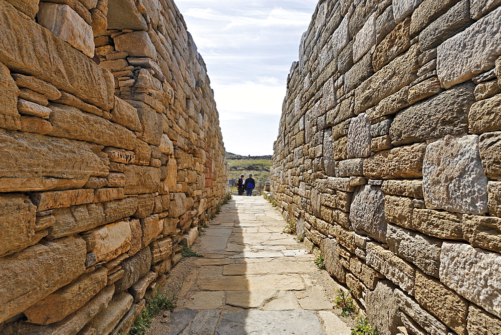 Antique passage in quarter of the theatre, Delos, Greece