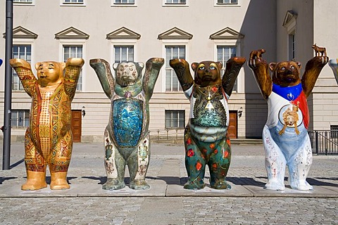 Berlin Buddy bears on the Bebelplatz, Unter den Linden, Berlin, Germany, Europe