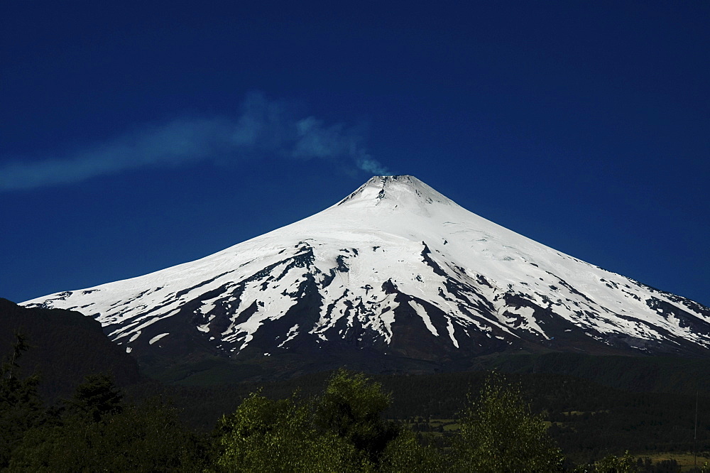 Volcano Villarrica seen from Pucon, Patagonia, Chile