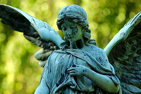 Cemetery with statue of an angel