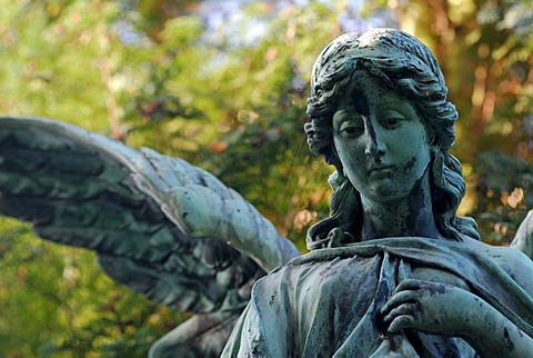 Statue of an angel in a cemetery