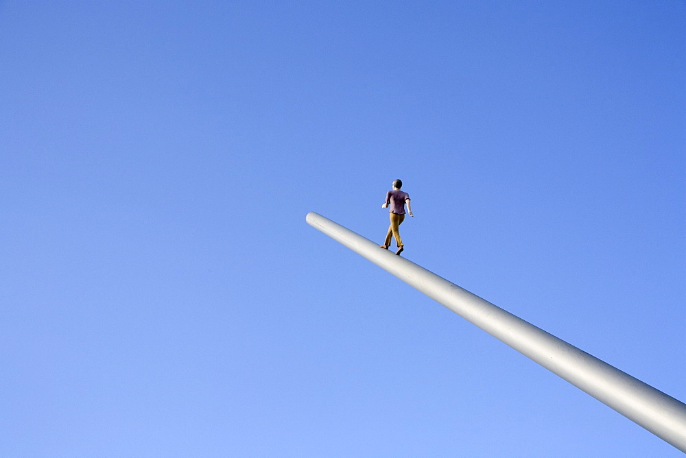 Jonathan Borowsky's "Man Walking to the Sky" statue, Kassel, Hesse, Germany, Europe