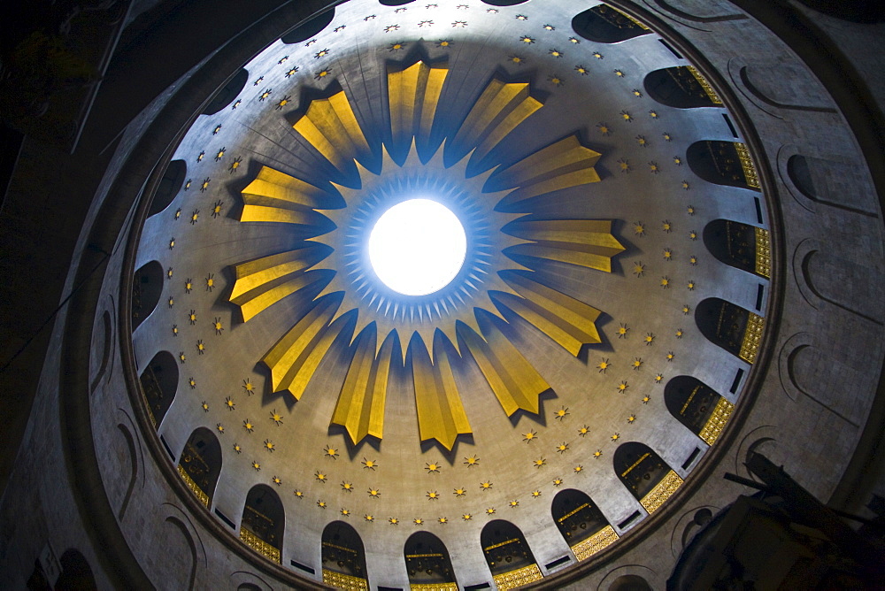 Interior view, dome of the Church of the Holy Sepulchre, Jerusalem, Israel, Middle East