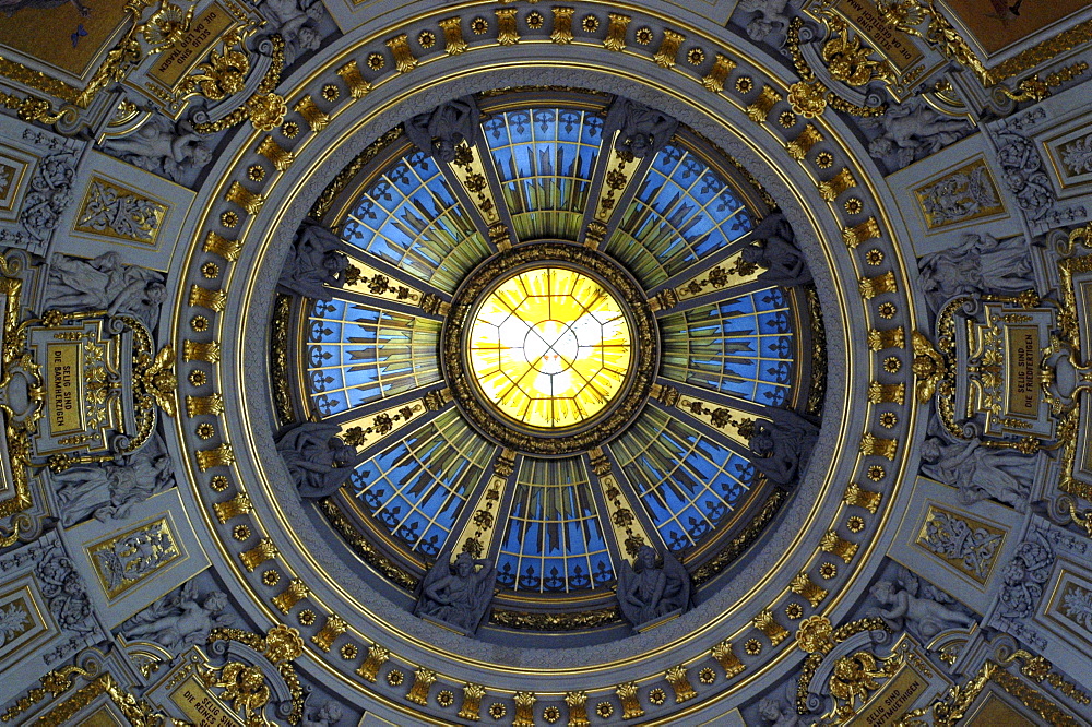 Interior view of the dome at Berlin Cathedral, Berlin, Germany, Europe