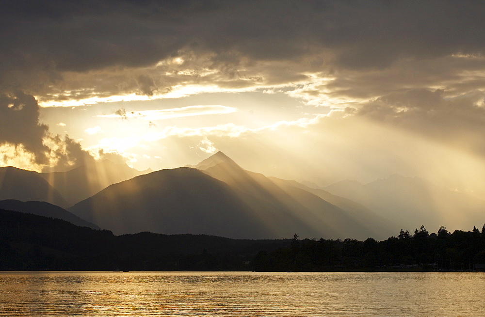 Stormy atmosphere at Lake Millstatt, Carinthia, Austria