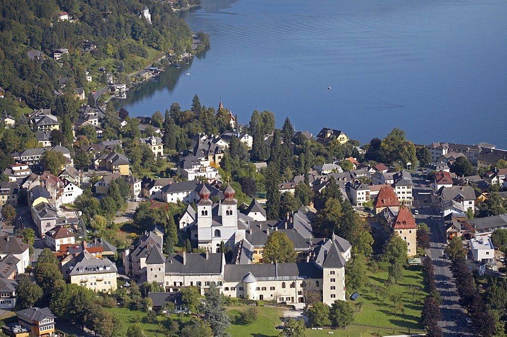 Millstatt seen from the air, Carinthia, Austria