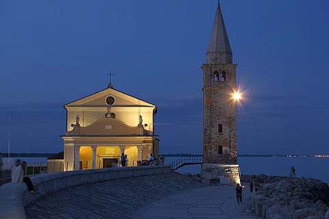 Madonna dell Angelo Church in the evening, Caorle, Adria, Italy, Europe