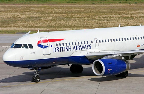 British Airways airplane at Tegel airport, Berlin, Germany, Europe