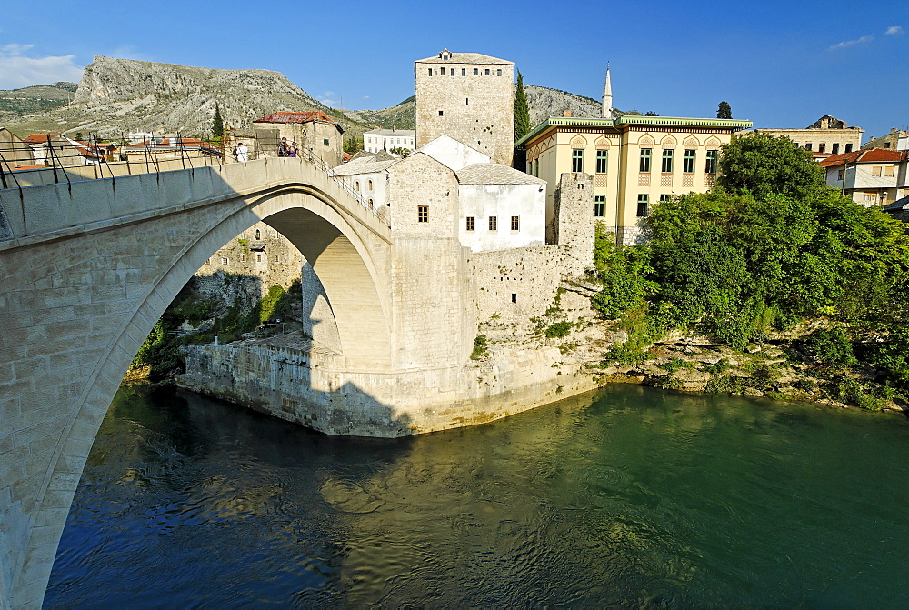 Historic centre of Mostar on the Neretva River, UNESCO World Heritage Site, Bosnia and Herzegovina, Balkans, Balkan, Europe