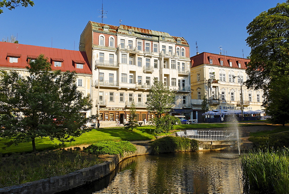 Historic hotels in the spa of Marianske Lazn& or Marienbad, Bohemia, the Czech Republic, Europe