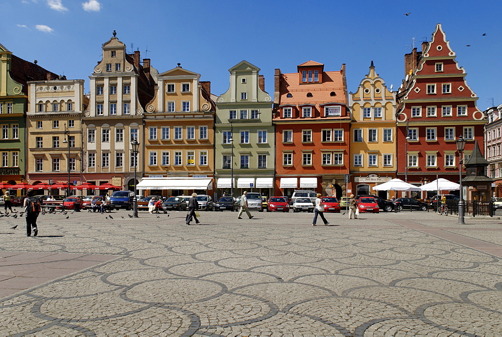 Plac Solny market square by the market square or rynek of Wroclaw, Silesia, Poland, Europe