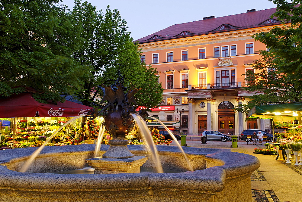 Plac Solny market square by the market square or rynek of Wroclaw, Silesia, Poland, Europe