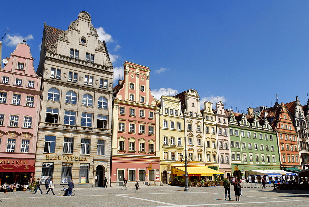 Market square, rynek of Wroclaw, Silesia, Poland, Europe