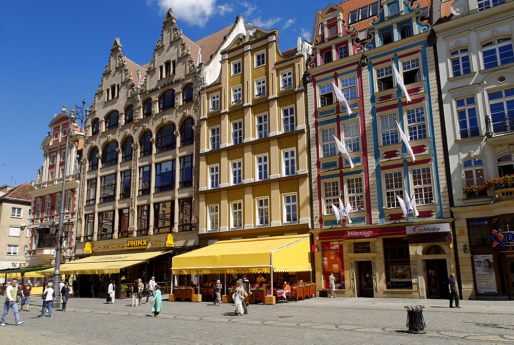 Market square, rynek of Wroclaw, Silesia, Poland, Europe