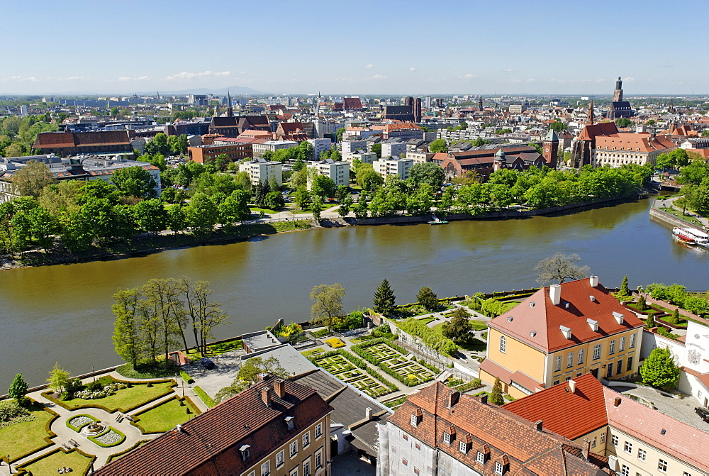 View of Wroclaw from the cathedral, Wroclaw, Silesia, Poland, Europe