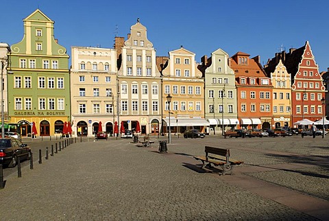 Plac Solny Market Square on the Rynek or main square of Wroclaw, Silesia, Poland, Europe