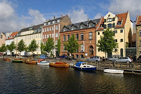 Boats on Christianshavn Canal, Copenhagen, Denmark, Scandinavia, Europe