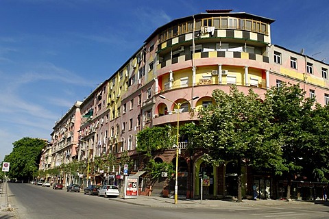 Street scene in Tirana, Albania, Europe