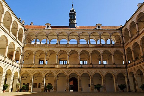 Courtyard of the Renaissance Chateau Litomysl, UNESCO World Heritage Site, East Bohemia, Czech Republic, Europe