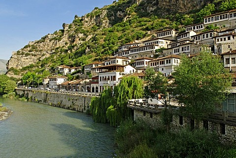 Historic centre of Berat on the Osum River, UNESCO World Heritage Site, Albania, the Balkans, Europe