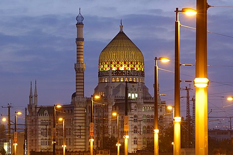 Yenidze (tobacco mosque), formerly factory of cigarettes Marien bridge Dresden Saxony Germany