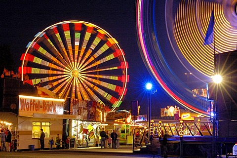 Fair at fairground near Marien bridge Dresden Saxony Germany