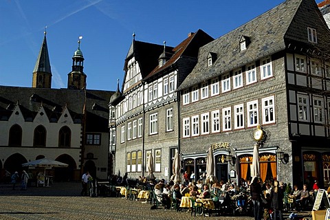 UNESCO Word Heritage Site Cafe at market Goslar Lower Saxony Germany