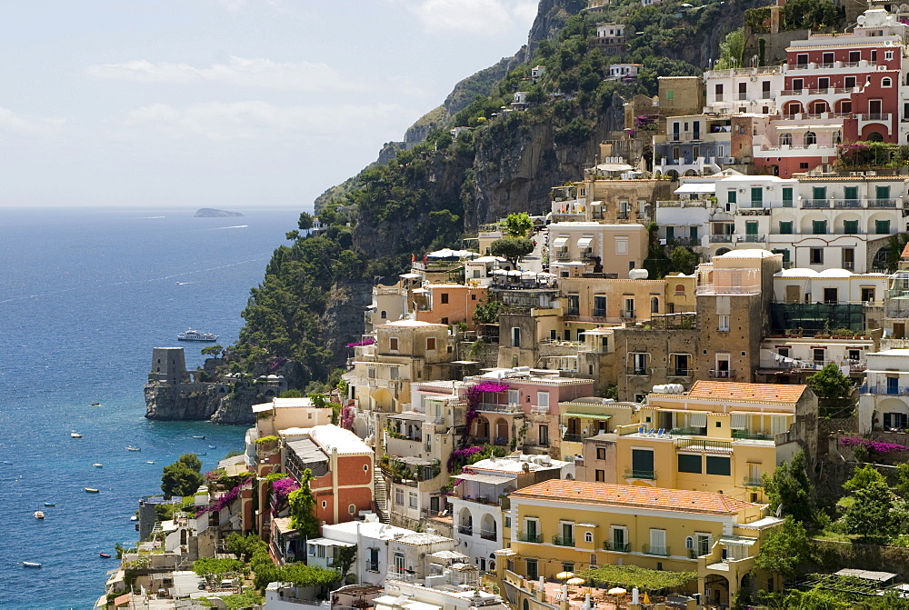 Town of Positano, Amalfi coast, Campania, Southern Italy, Italy, Europe