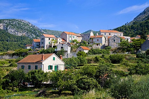 Small mountain village, Island Hvar, Dalmatia, Croatia