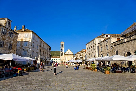 Main square in Hvar, Island Hvar, Dalmatia, Croatia