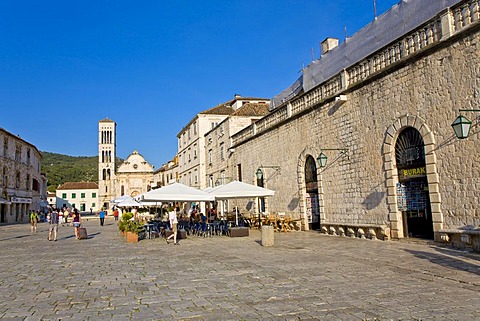 Main square in Hvar, Island Hvar, Dalmatia, Croatia