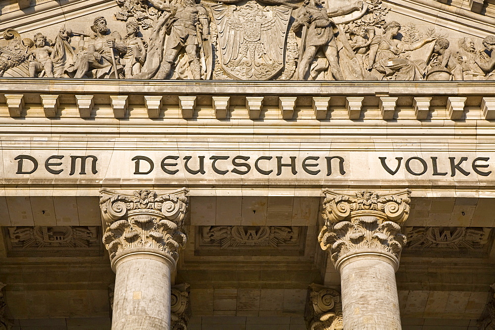 Detail of the Reichstag, Berlin, Germany